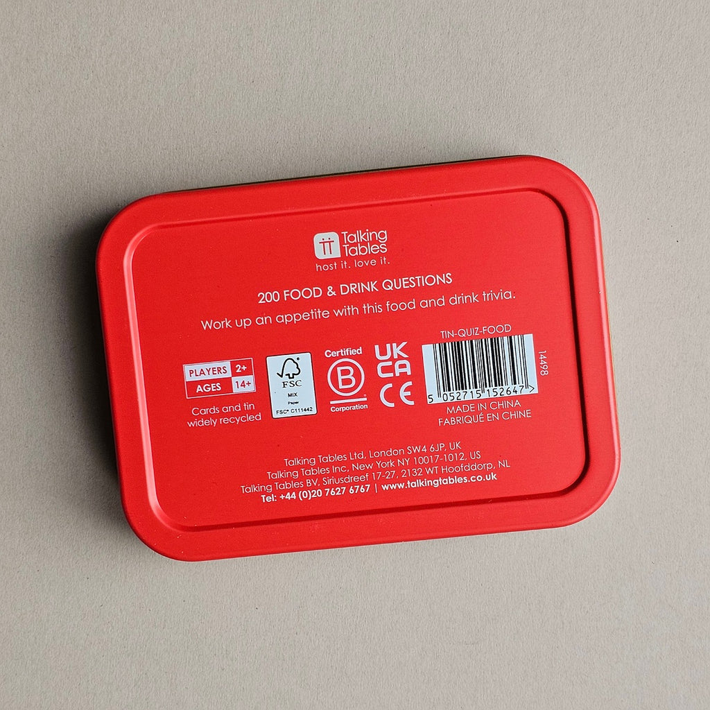 200 Food & Drink Quiz Questions in a Tin