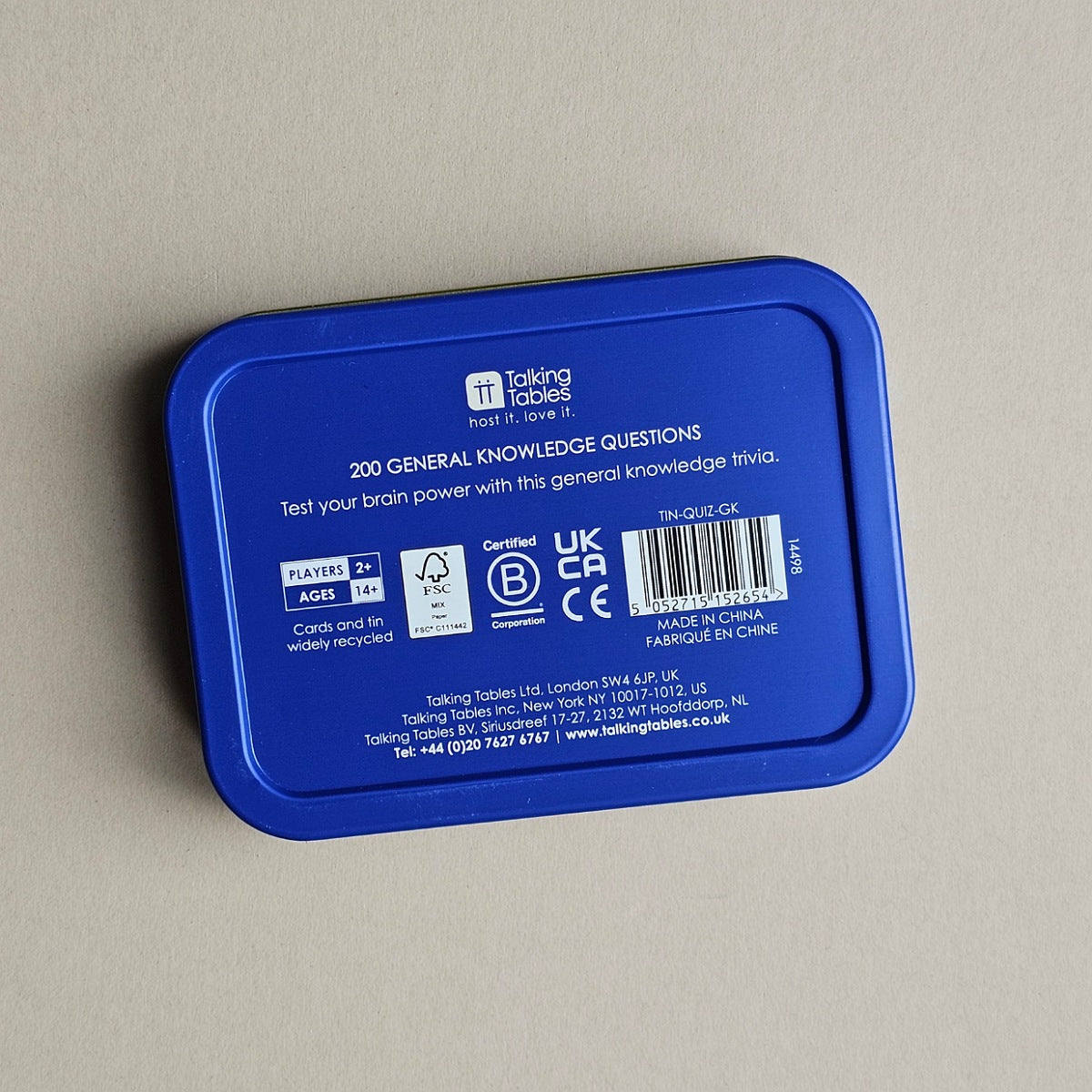 200 General Knowledge Quiz Questions in a Tin