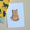 '40 Aged to Purrfection' Cat Token and Birthday Card
