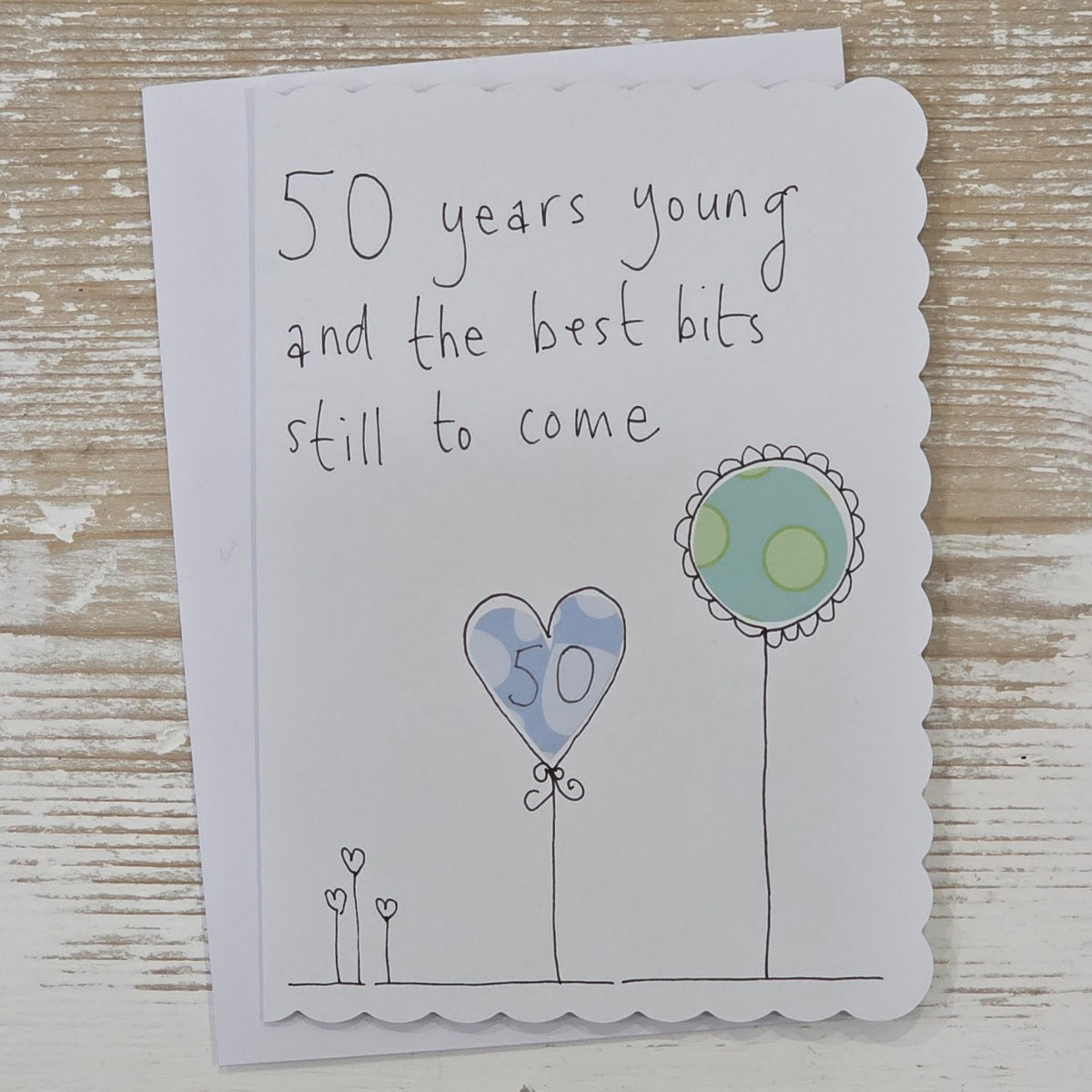 Handmade '50 Years Young' Birthday Card