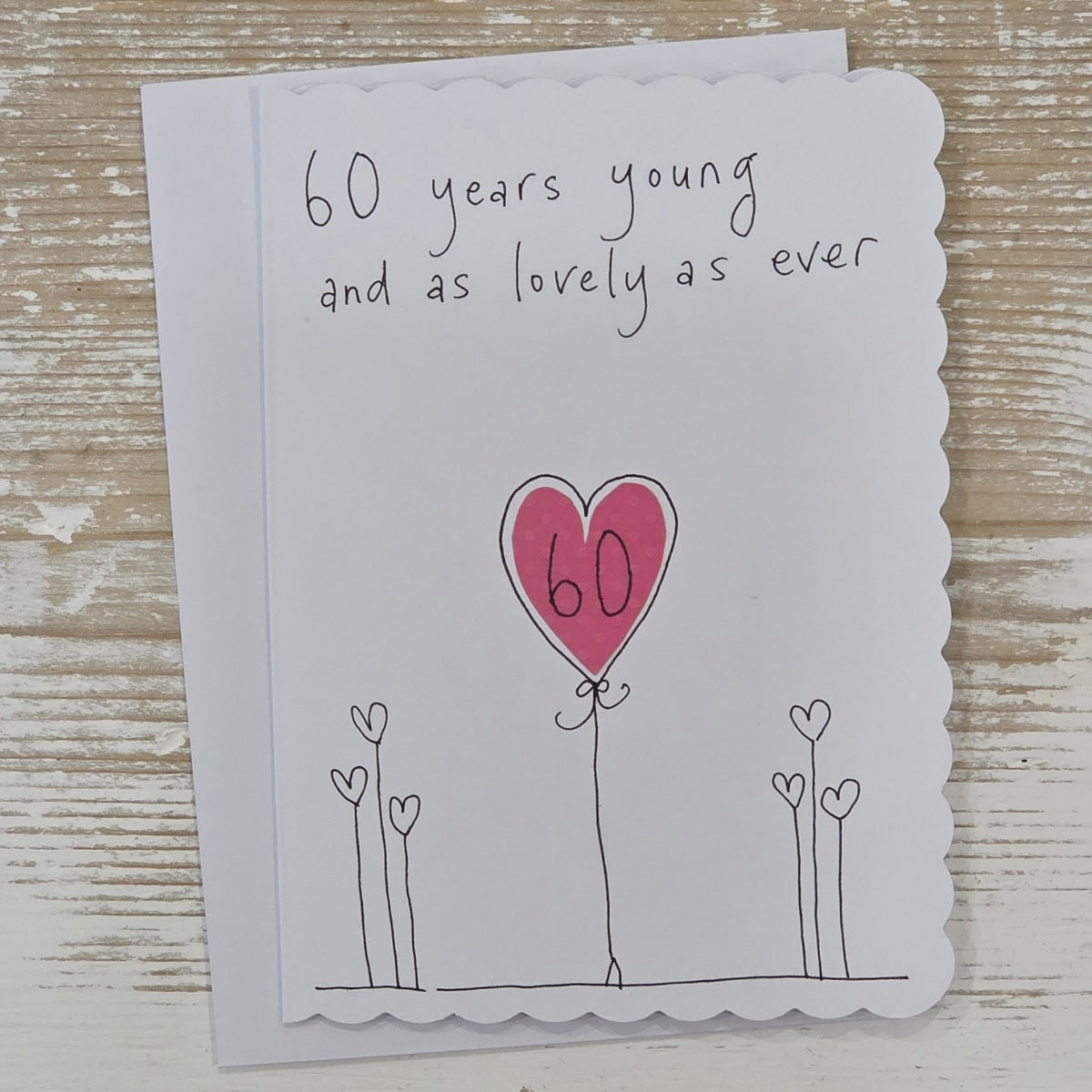 Handmade '60 Years Young' Birthday Card