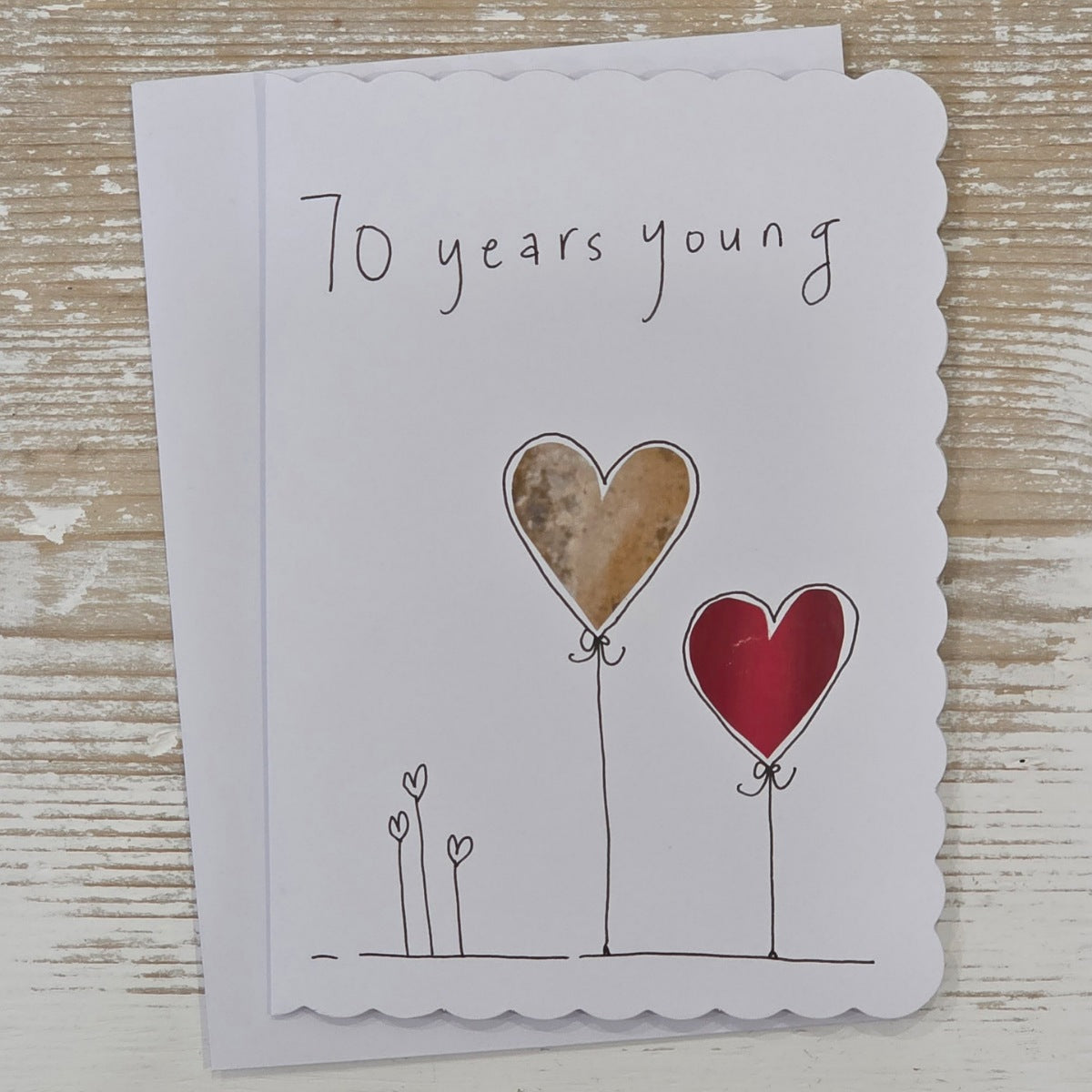 Handmade '70 Years Young' Birthday Card