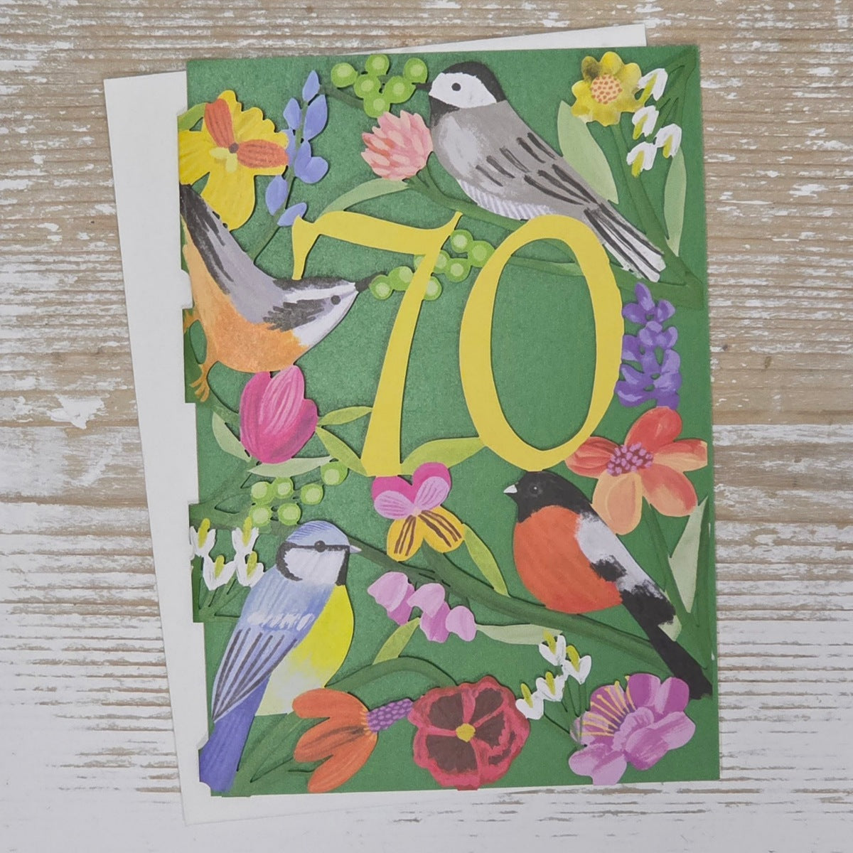 '70' Birdhaven Lasercut Birthday Card