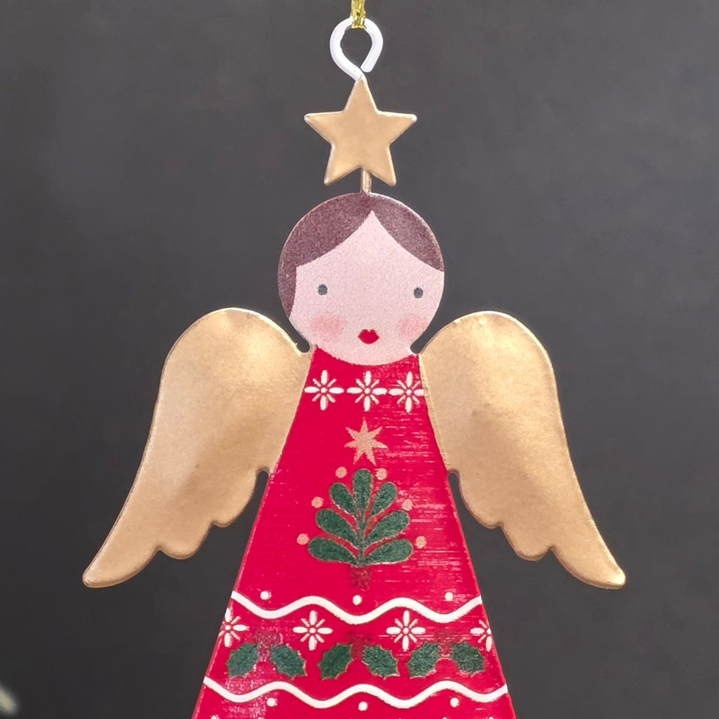 Alpine Tin Angel Hanging Decoration