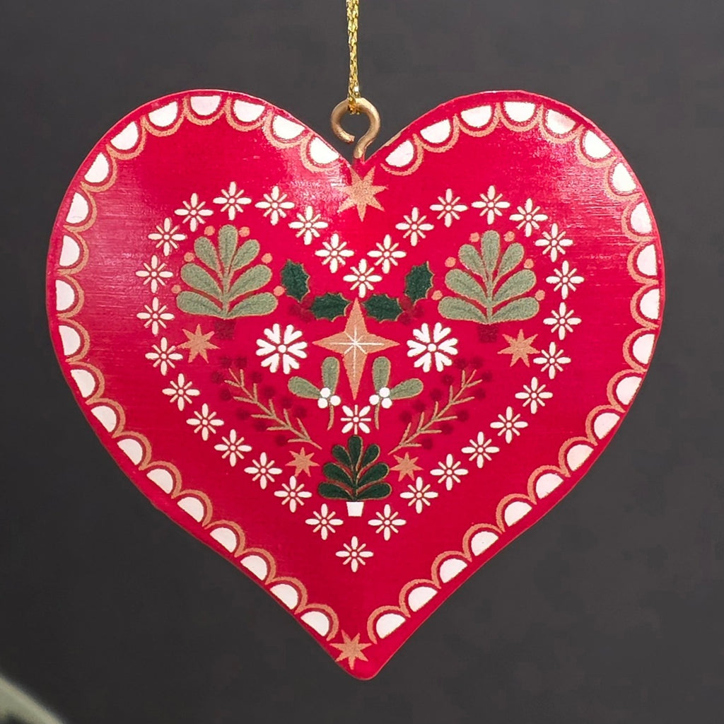 Alpine Tin Heart Hanging Decoration