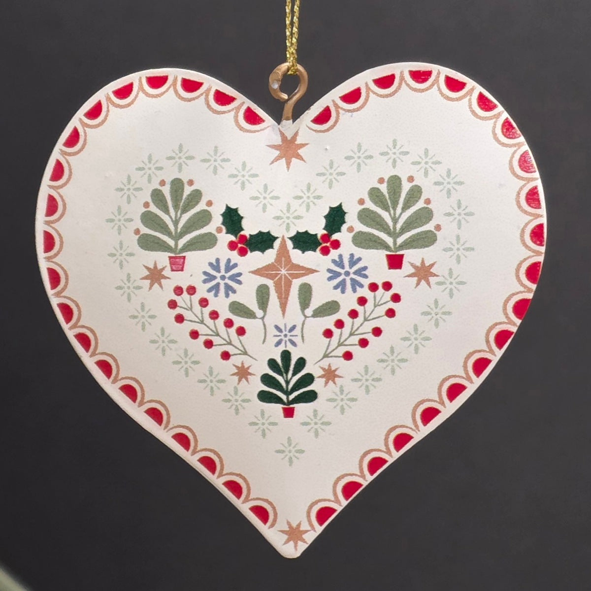 Alpine Tin Heart Hanging Decoration