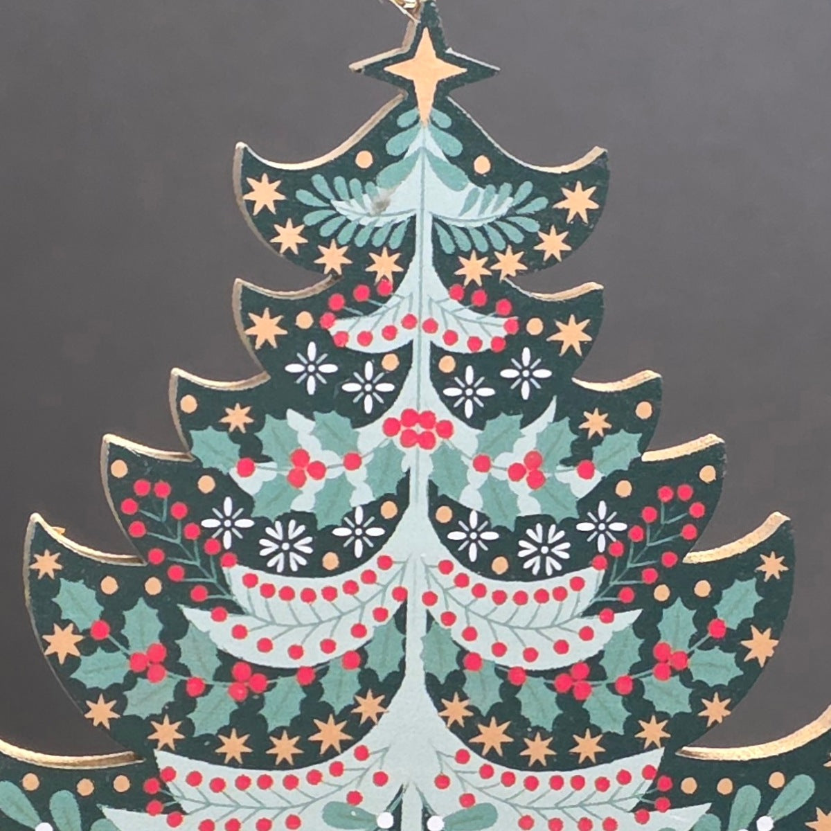 Alpine Wooden Tiered Tree Hanging Decoration