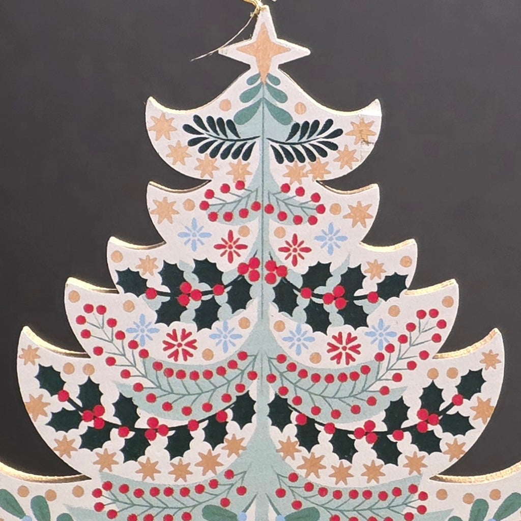 Alpine Wooden Tiered Tree Hanging Decoration
