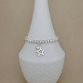 Bead Bracelet with Silver Open Star and Petite Heart