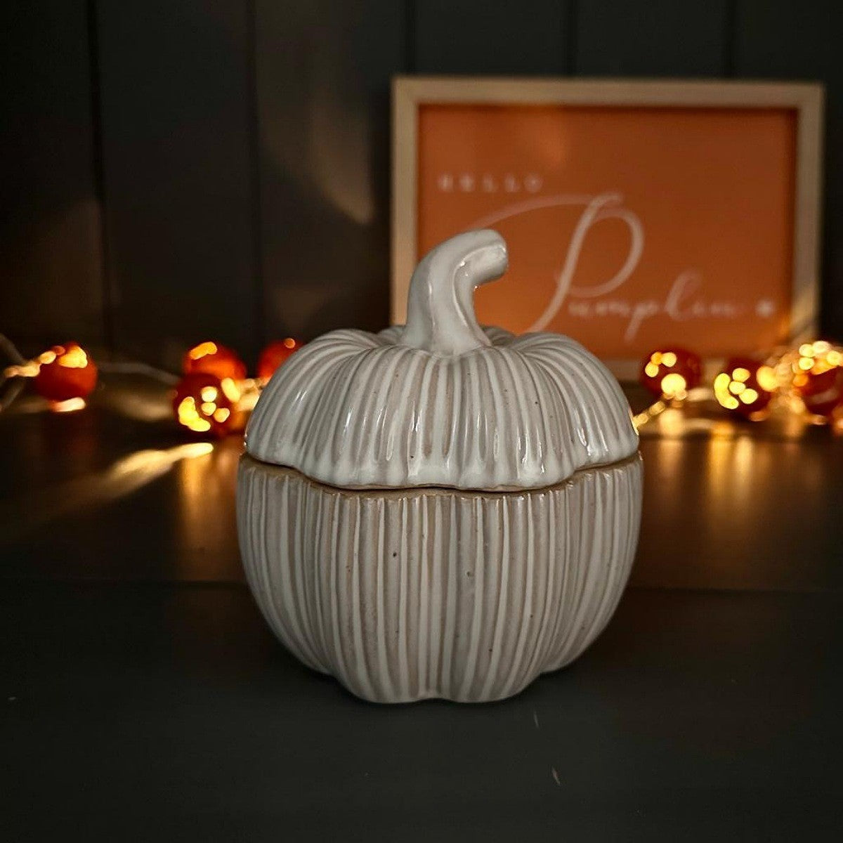Ceramic Pumpkin Pot with Lid