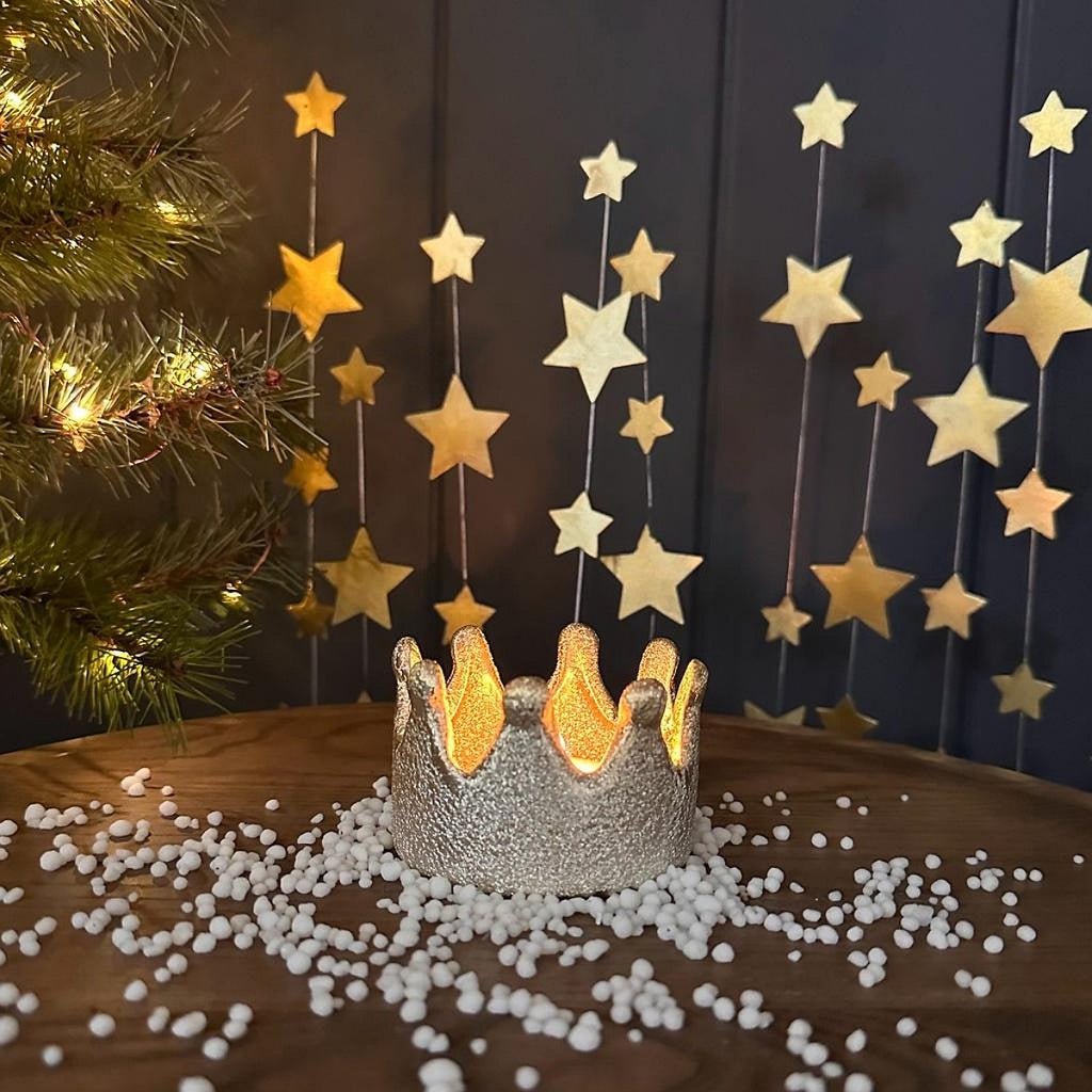 Champagne Ceramic Crown Tealight Holder