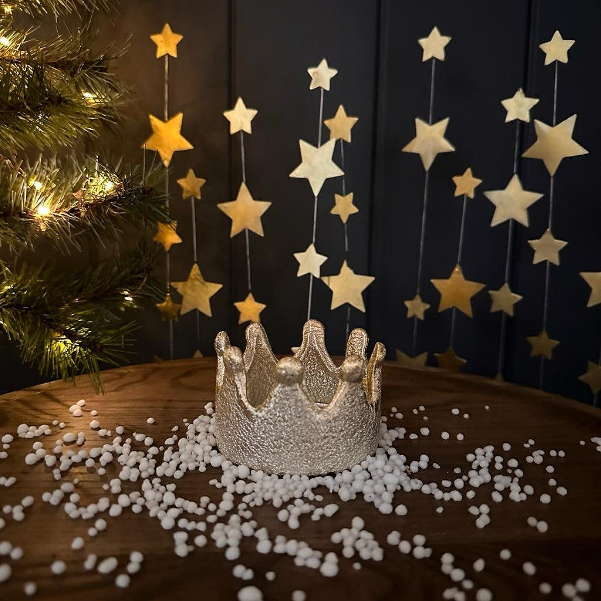 Champagne Ceramic Crown Tealight Holder