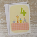 Children's 4th Birthday Party Animals Card