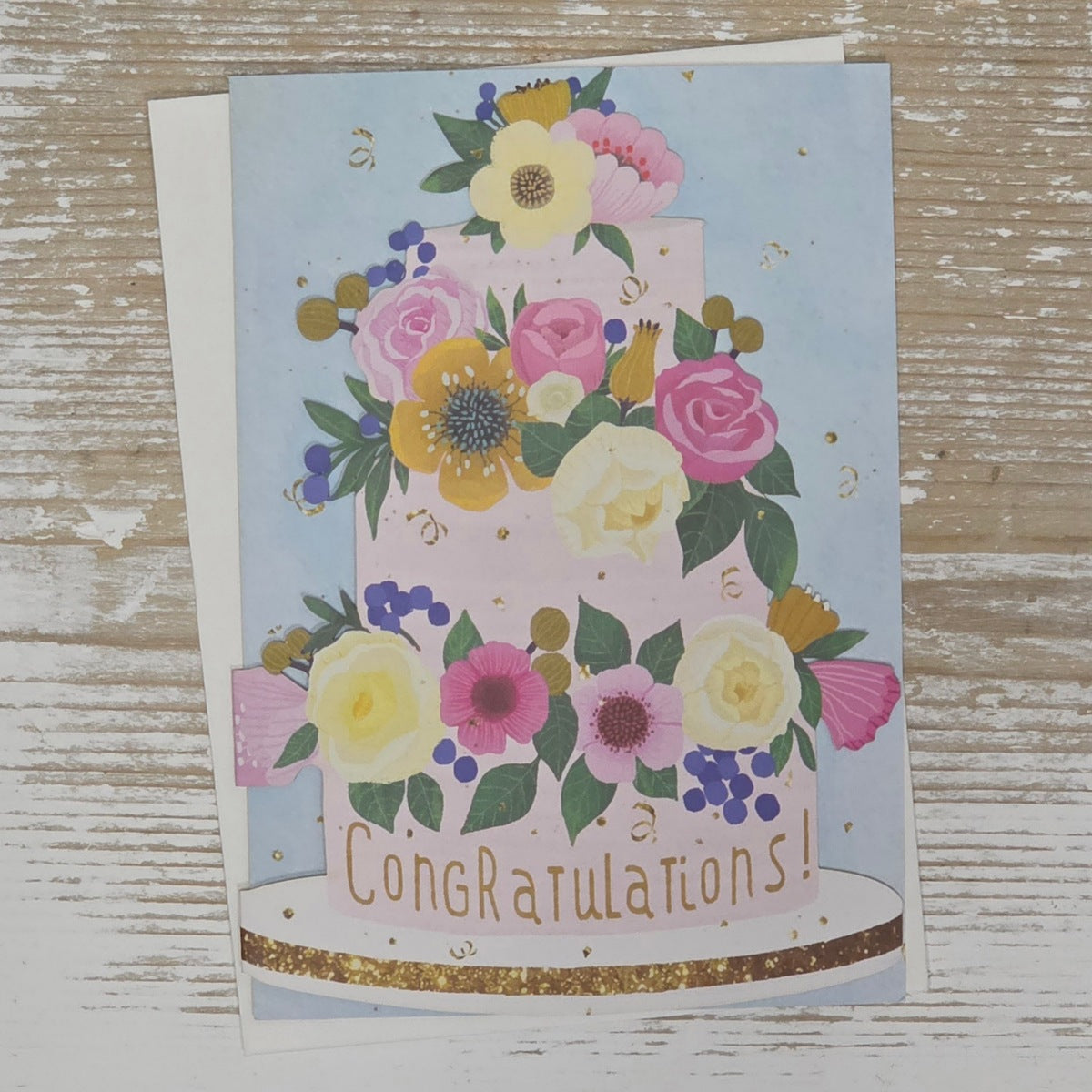 'Congratulations' Wedding Cake Lasercut Card
