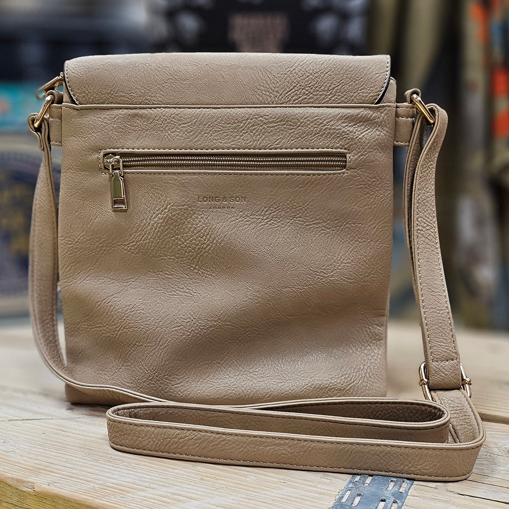 Cross Body Bag With Tassel in Khaki