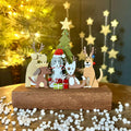 Dogs Around the Christmas Tree Block Decoration