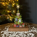 Dogs in Christmas Tree Wooden Block Decoration