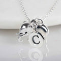Elephant Necklace With Personalised Letter Charm