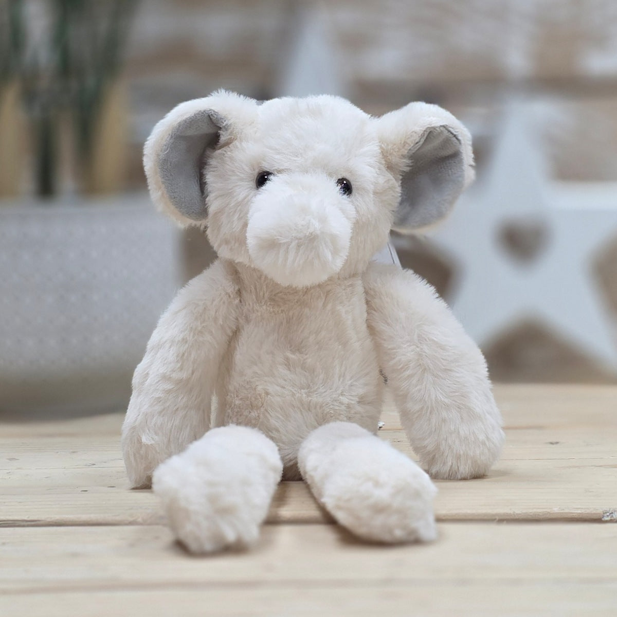 Ellie The Long Leg Cream Elephant Soft Toy