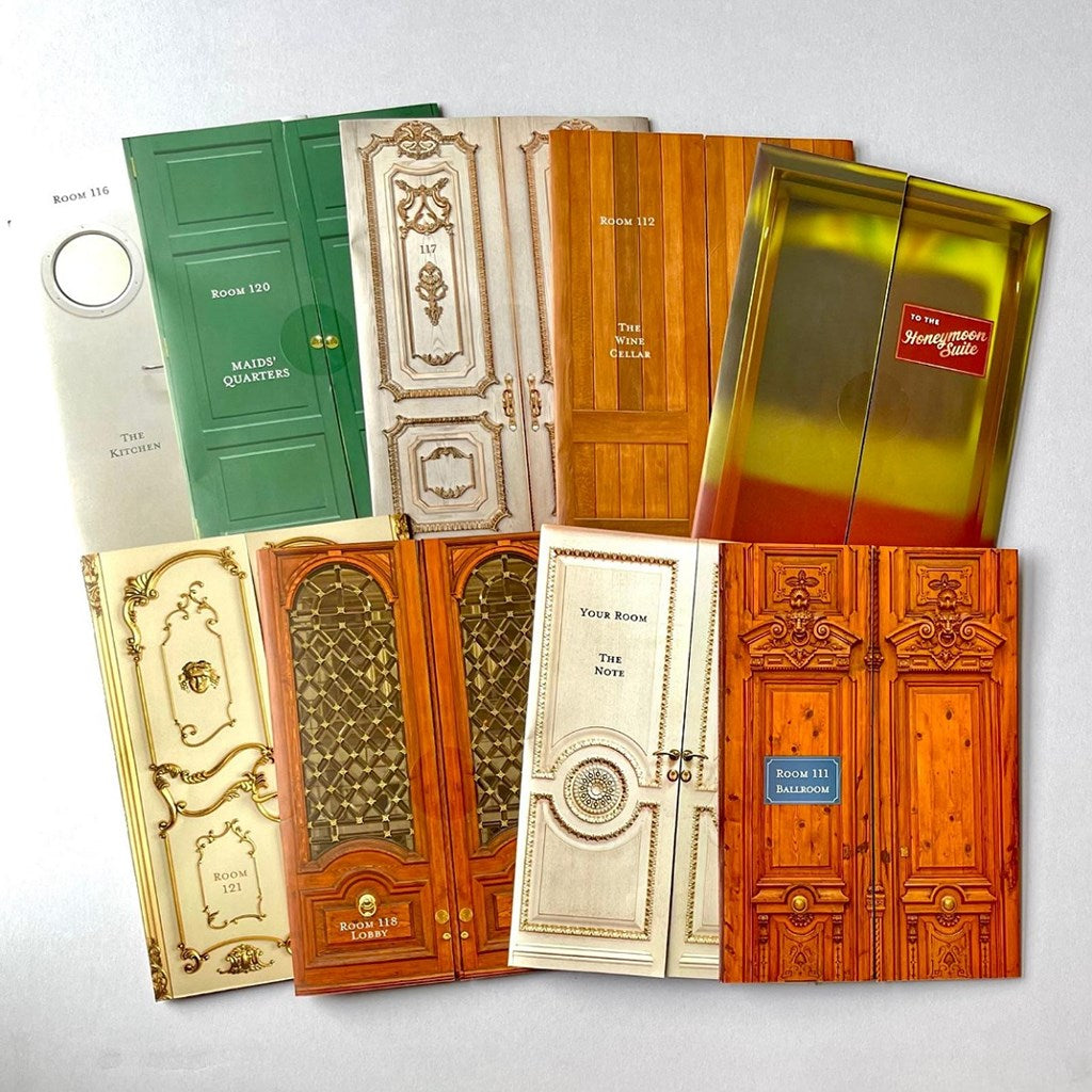 Collection of decorative door models on a light background