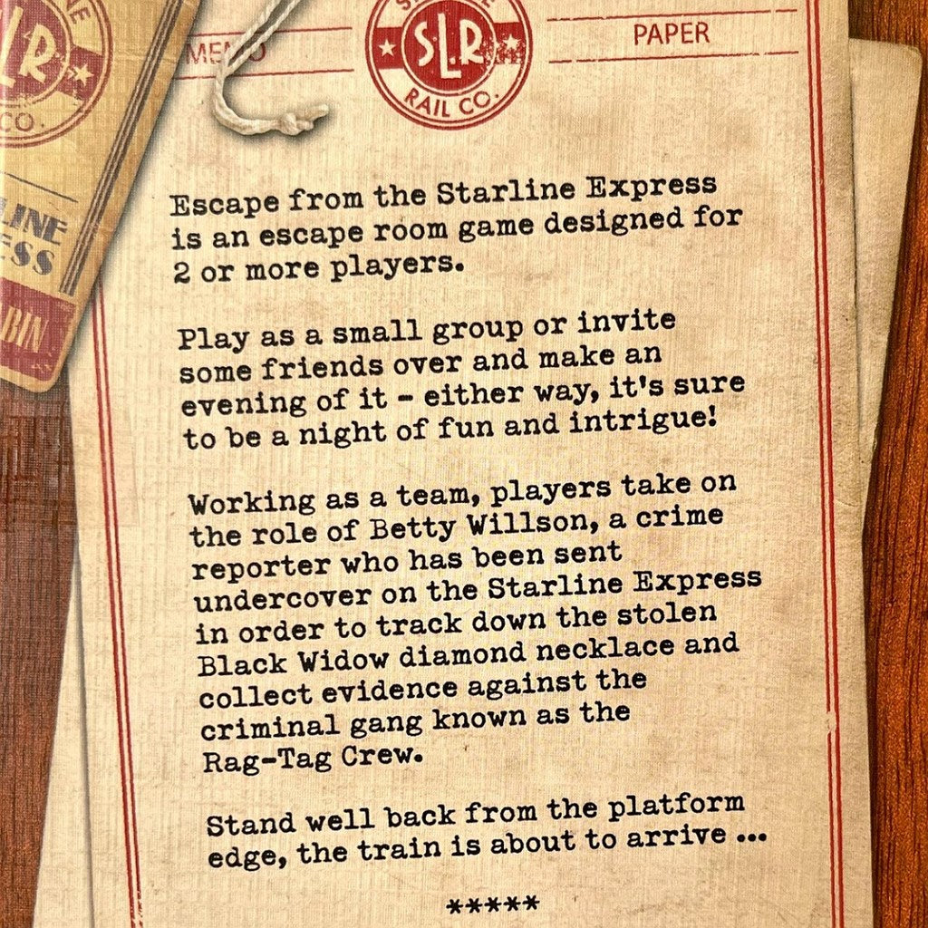 Escape Room Game: Escape From The Starline Express