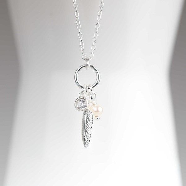 Falling Feather Silver Necklace