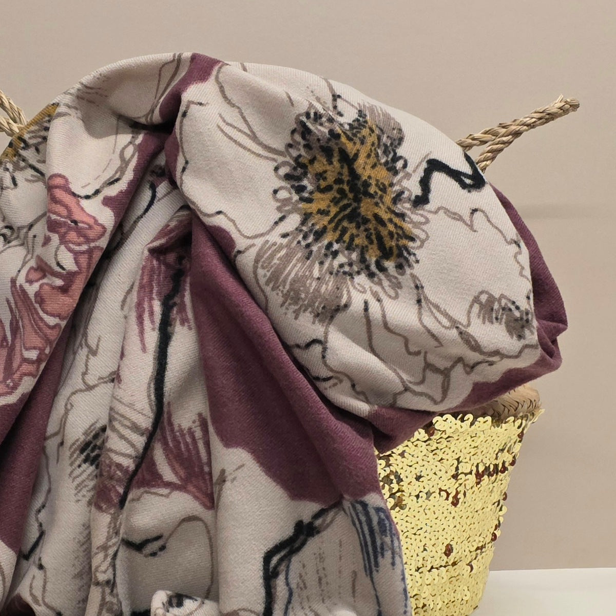 Floral Wrap in Burgundy Red