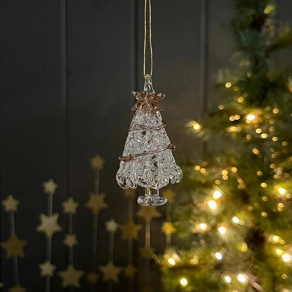 Glass Gold Garland Christmas Tree Hanging Decoration