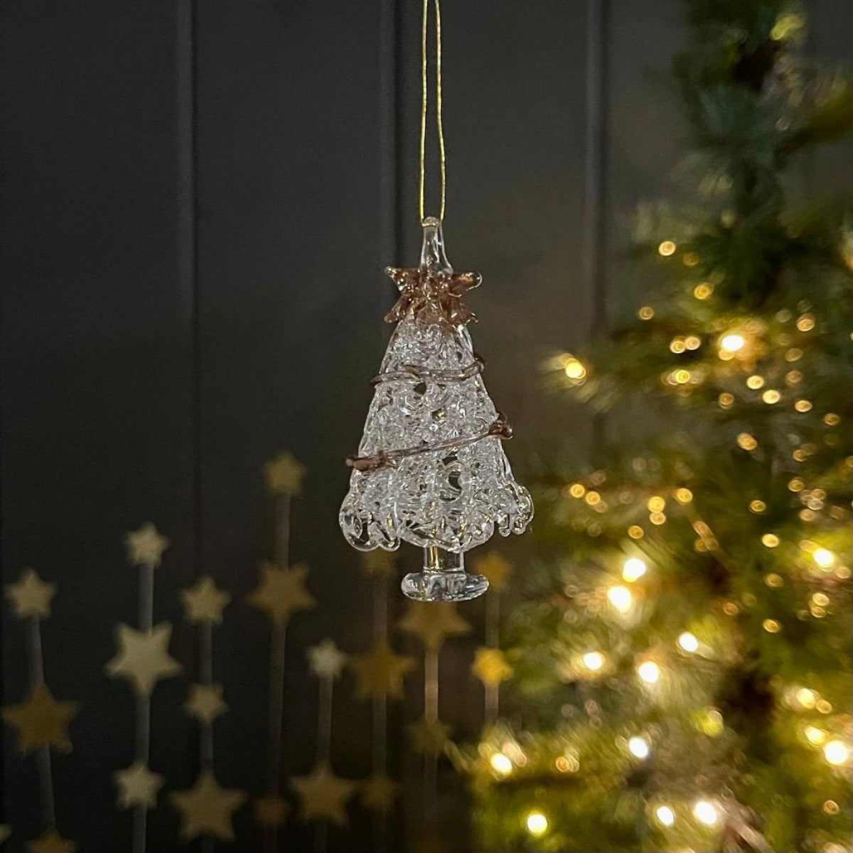 Glass Gold Garland Christmas Tree Hanging Decoration