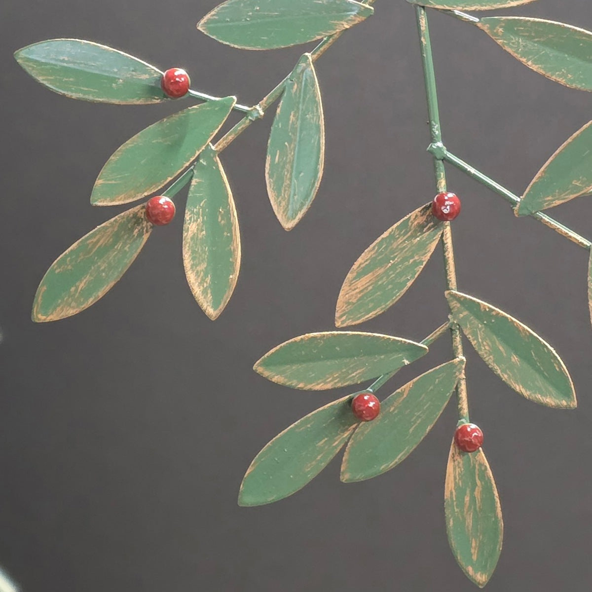 Green Spray with Red Berries Hanging Decoration