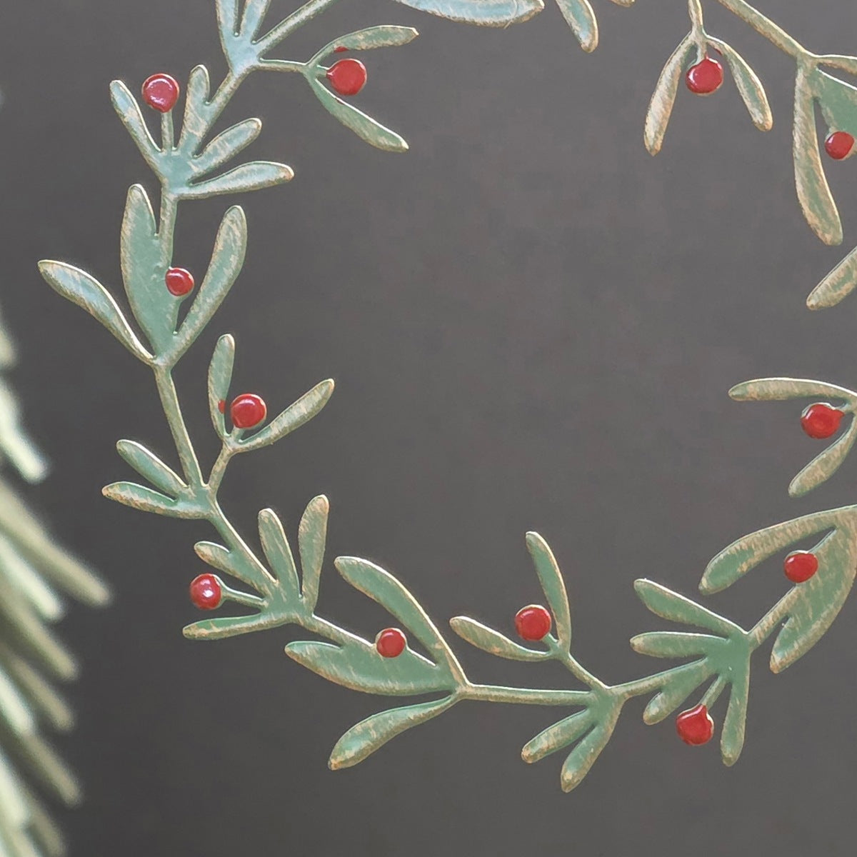 Green Wreath with Berries Hanging Decoration