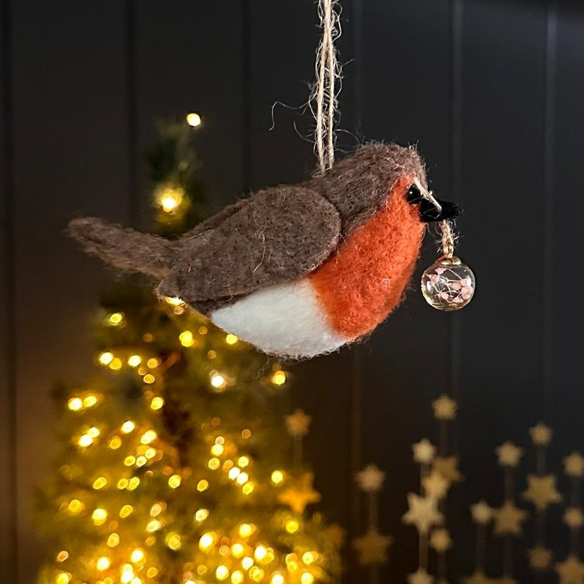 Hanging Felt Robin Decoration