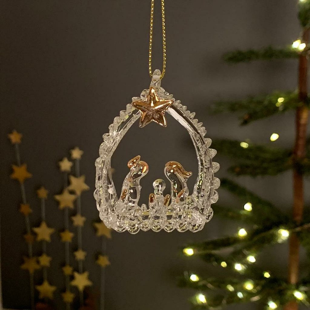 Hanging Glass Nativity Scene