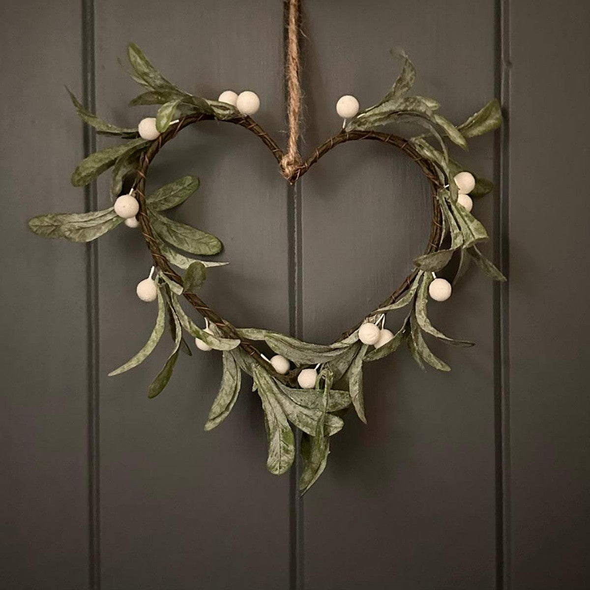 Hanging Mistletoe Heart Christmas Decoration
