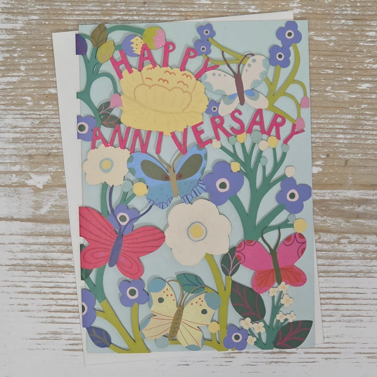 'Happy Anniversary' Butterflies Lasercut Card