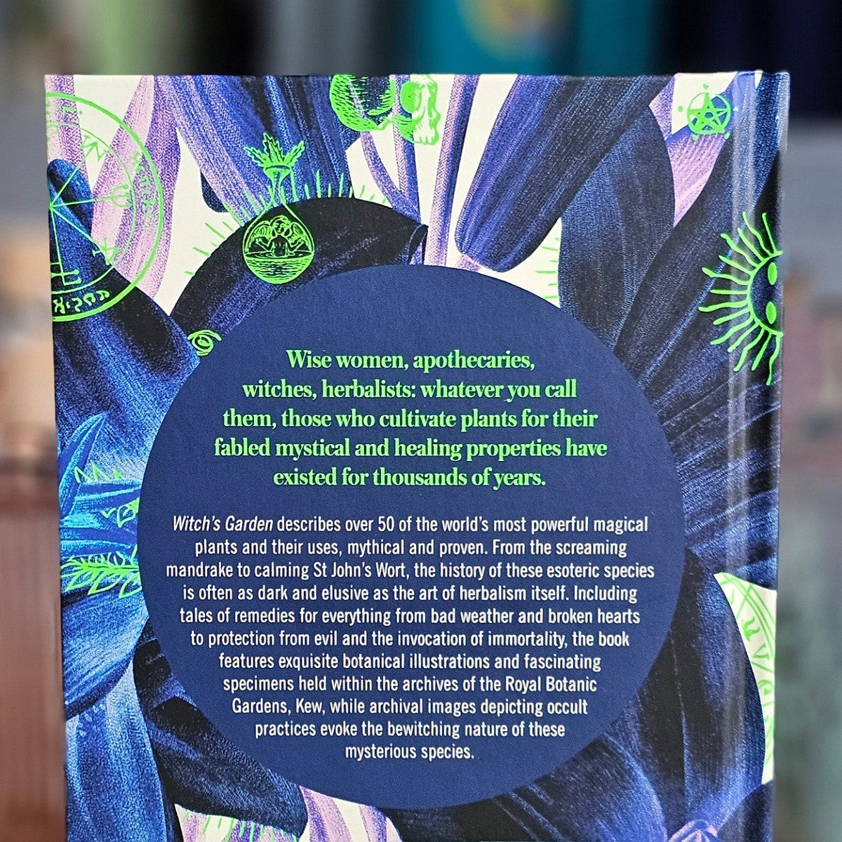 Back book cover with text.