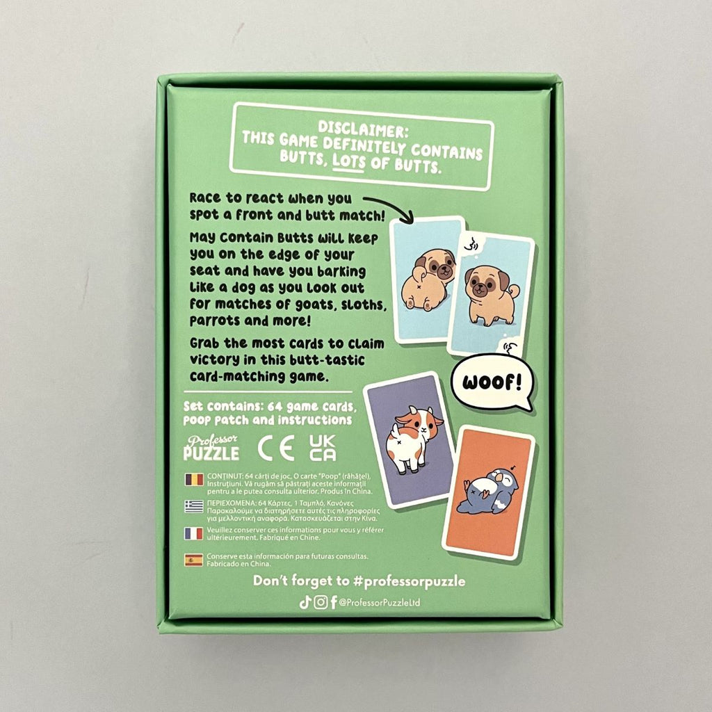 May Contain Butts Matching Card Game