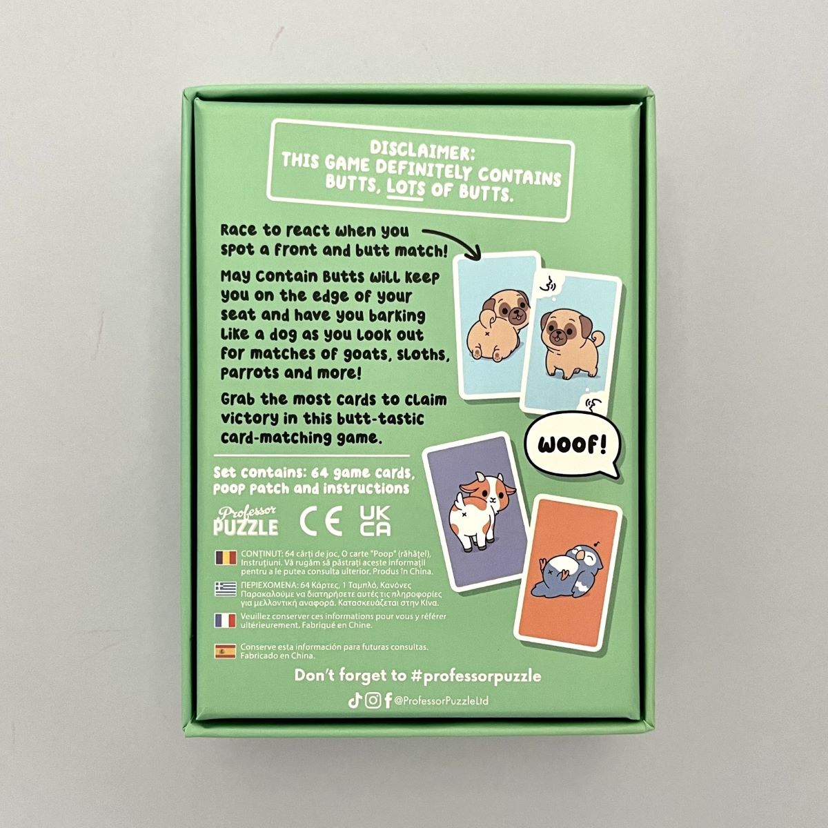 May Contain Butts Matching Card Game