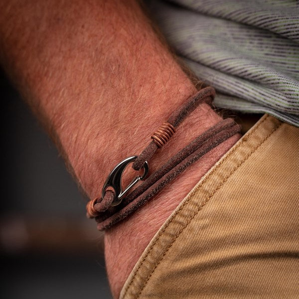 Men's Suede Leather Double Wrap Bracelet
