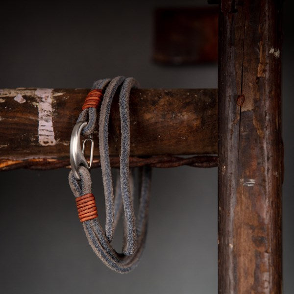 Men's Suede Leather Double Wrap Bracelet