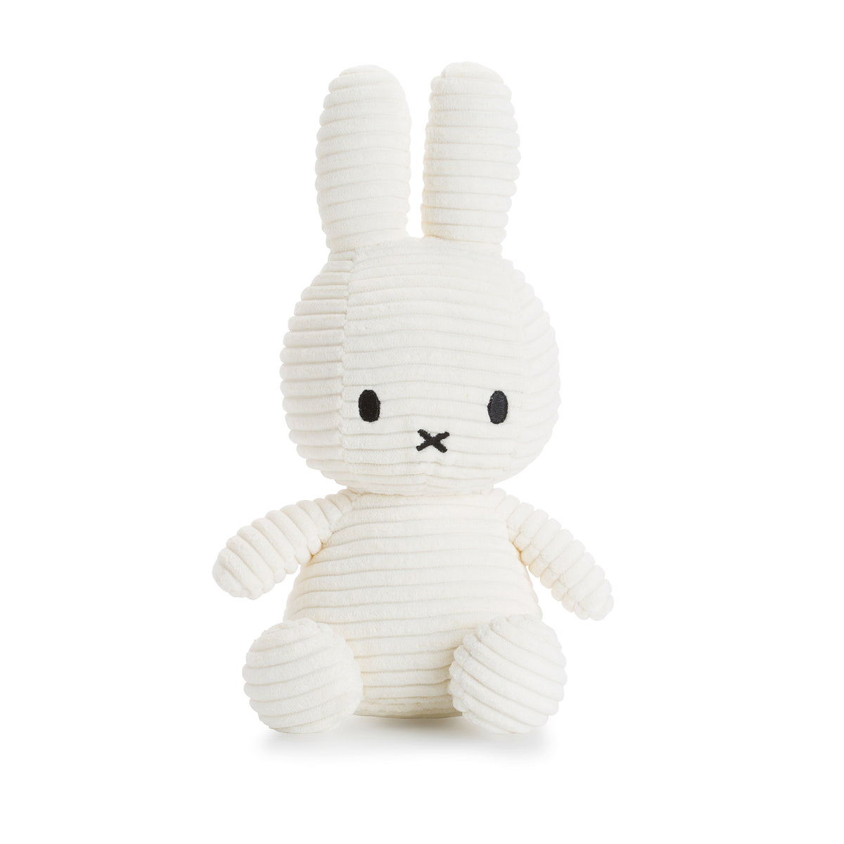 White plush rabbit toy on a white background