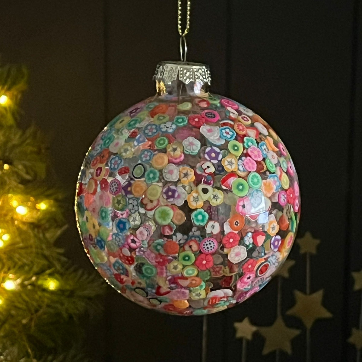 Millefiori Flower Dot Christmas Tree Bauble
