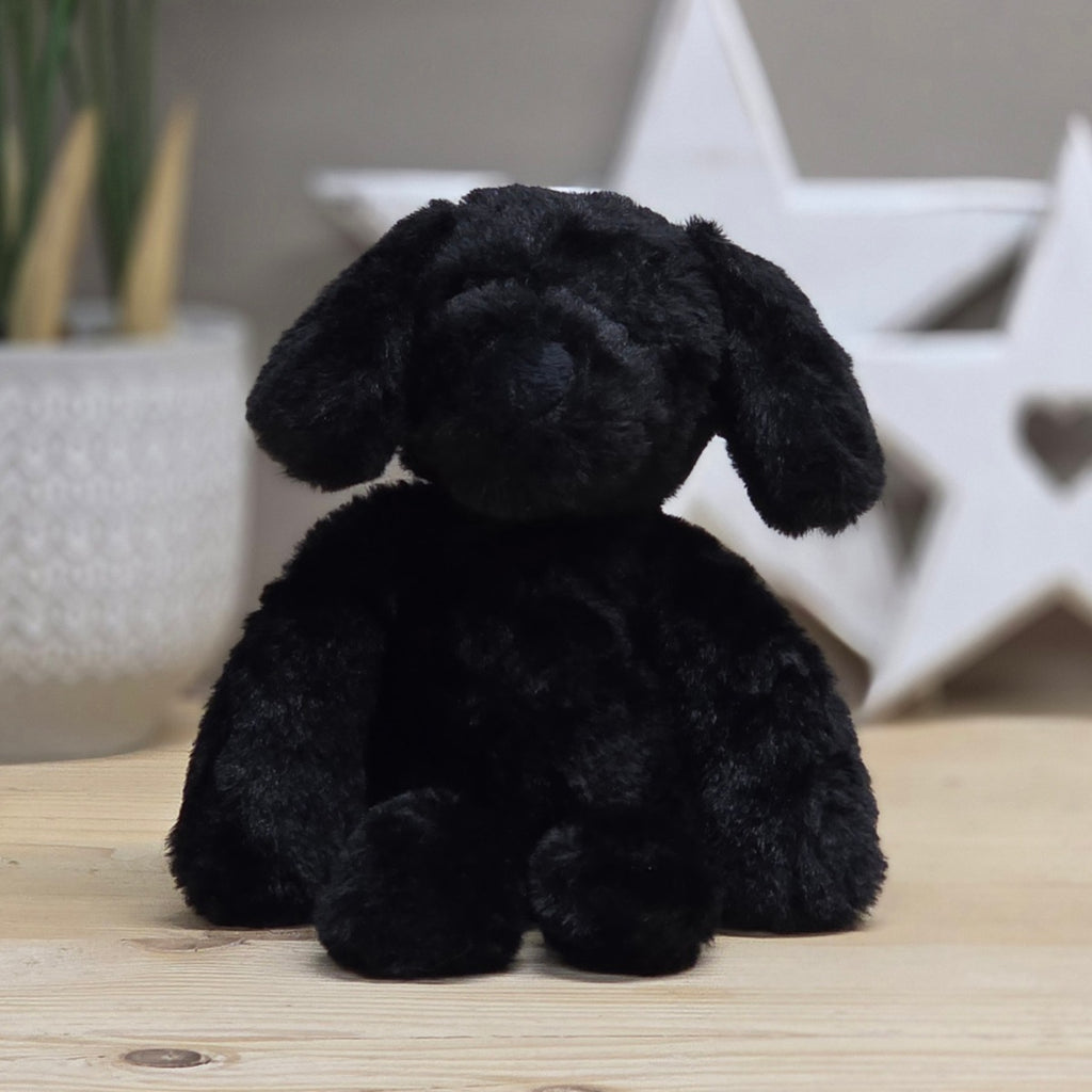 Monty The Plush Long Leg Black Puppy Soft Toy