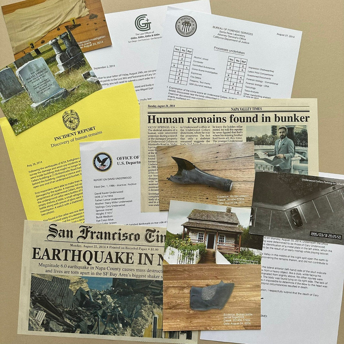 Murder Mystery Case Files - Underwood Cellars