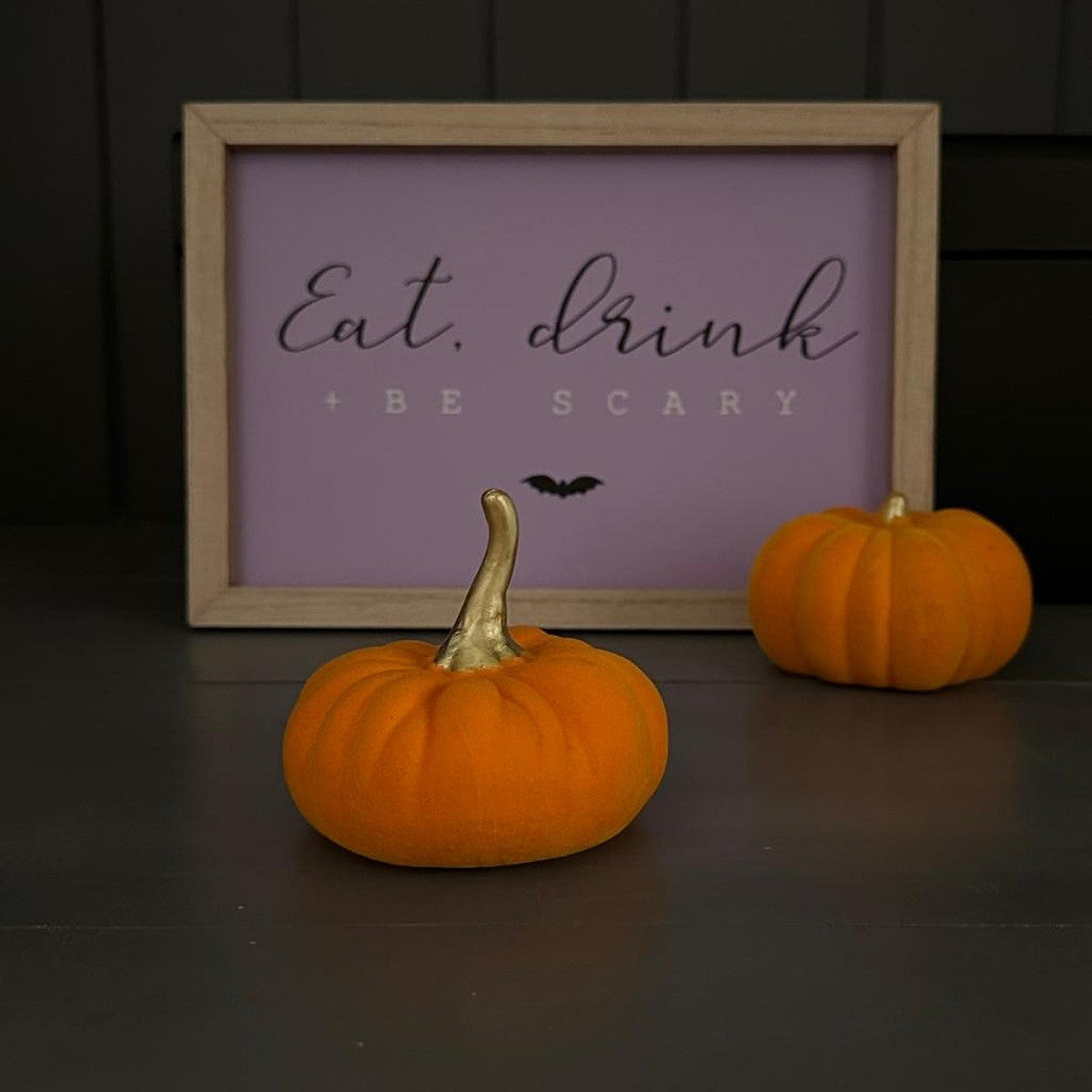 Orange and Gold Ceramic Velvet Pumpkin