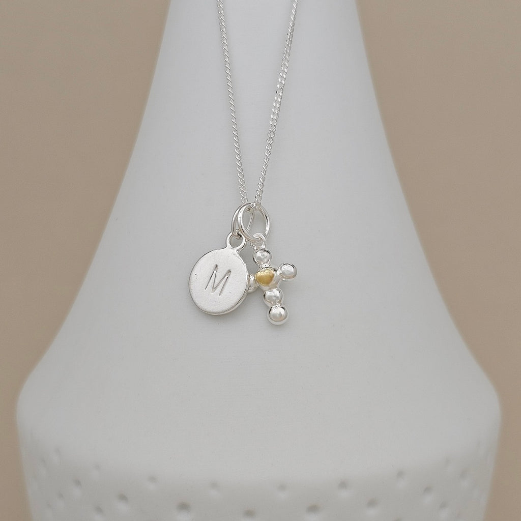 Personalised Children's Two Tone Cross Necklace