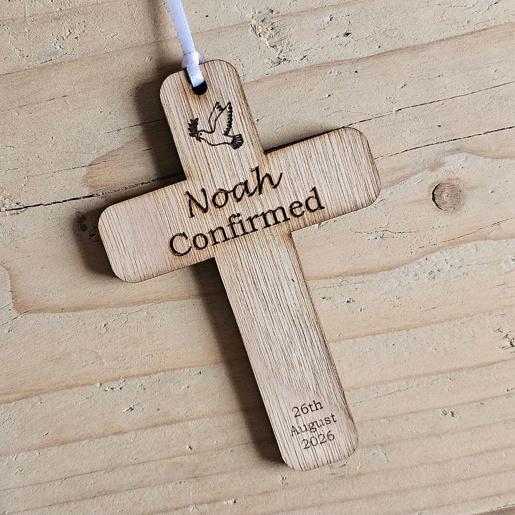 Personalised Confirmation Cross Hanging Decoration Card