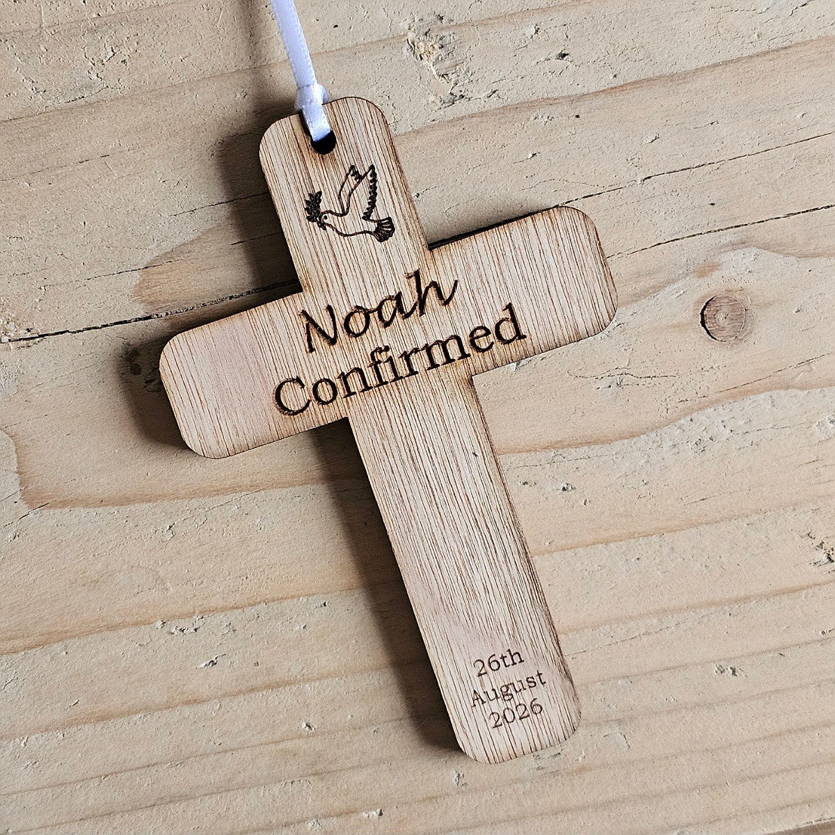 Personalised Confirmation Cross Hanging Decoration Card