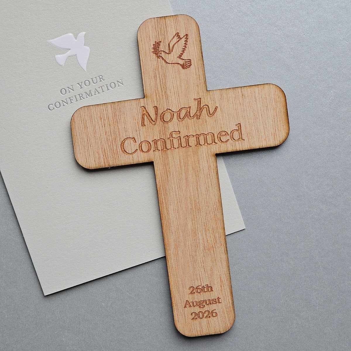 Personalised Confirmation Cross Wooden Decoration