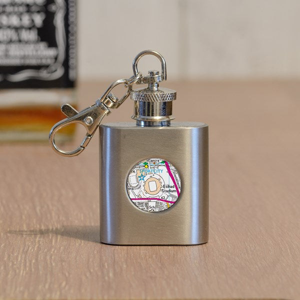 Personalised Football Hip Flask And Keyring